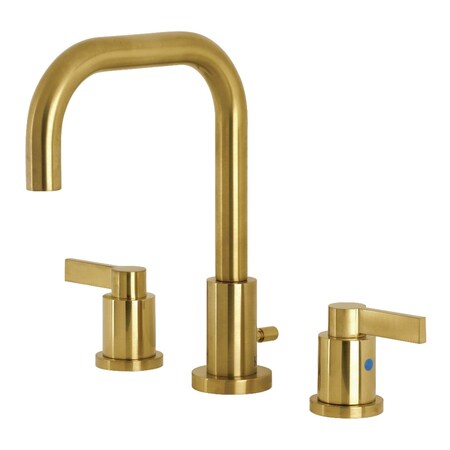 Kingston Brass FSC8933NDL NuvoFusion Widespread Bathroom Faucet W/ Brass Pop-Up, Brass FSC8933NDL